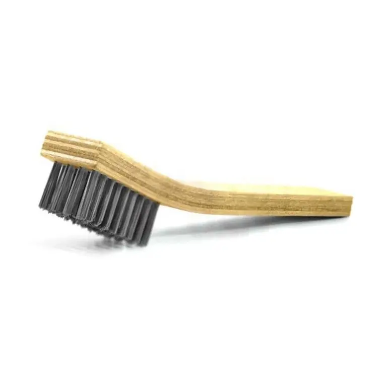 Gordon Brush 36SS Anti-Static Scratch Brush with Large Quadruple Row 2-1/8" Stainless Steel 0.008" dia. Bristles, 3/4" Trim & Plywood Toothbrush Handle, 8-1/4" OAL