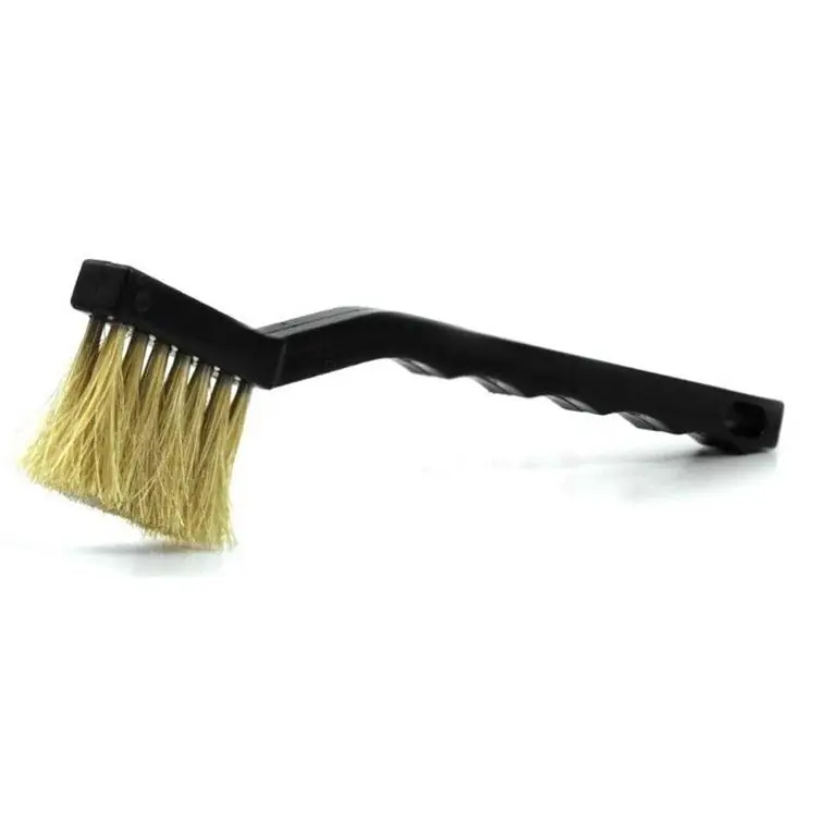 Gordon Brush 21HHLT Insulative Scratch Brush with Triple Row 1-3/8" Horse Hair Bristles, 1" Trim & 7/16" dia. Plastic Handle, 7-3/16" OAL