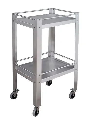UMF Medical 16" x 20" x 34" Utility Table with (2) Stainless Steel Shelves