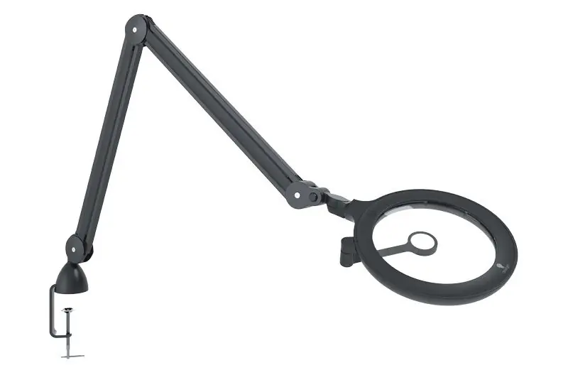 Daylight U25101 iQ ESD™ Daylight & UV LED Magnifier with 3 Diopter Lens & Table Clamp, Gray