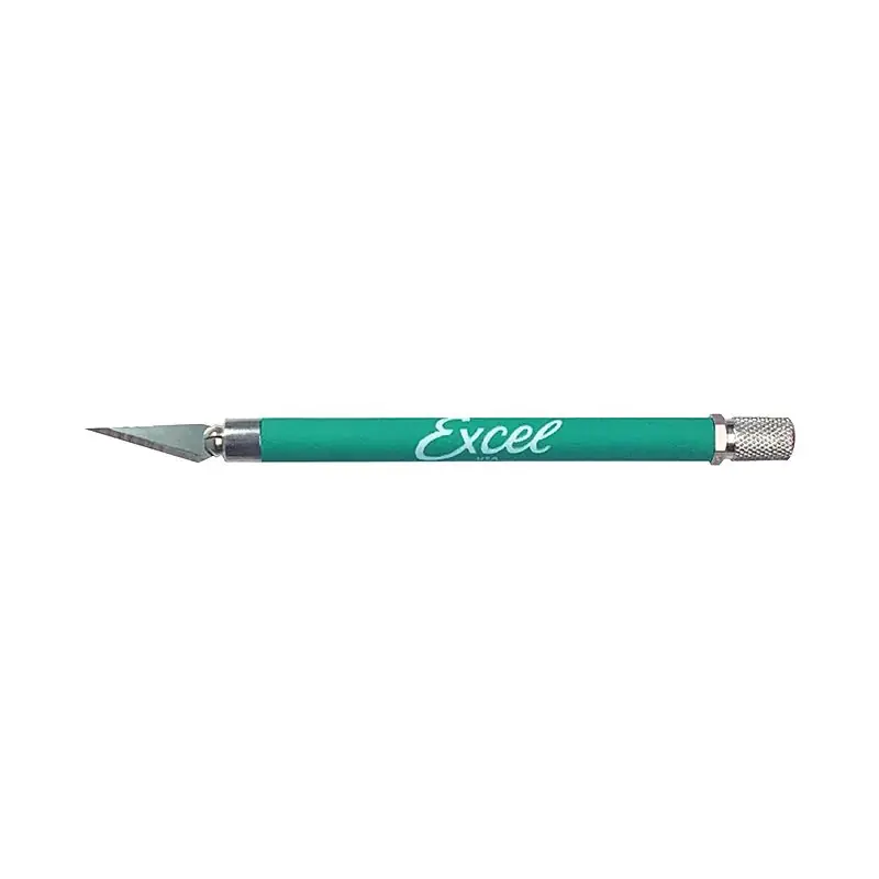 Excel Blades 16022 K18 Grip-on Knife with No. 11 Carbon Steel Double Honed Blade, Green