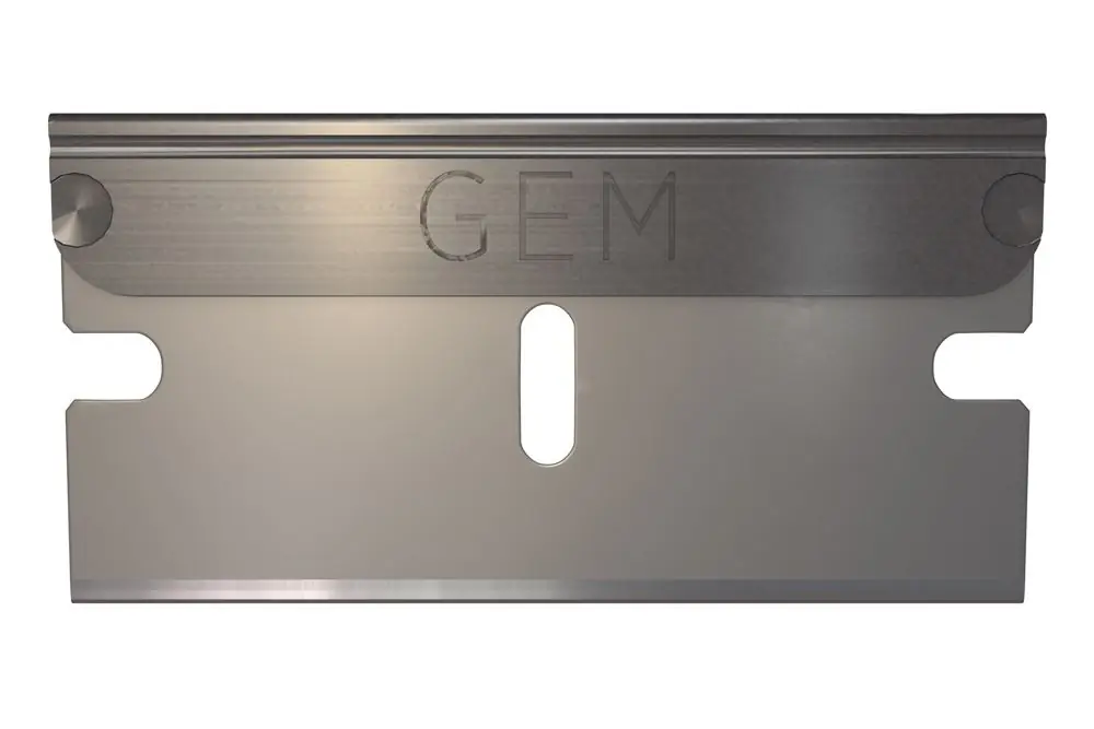 AccuForge AGBL-7009-0000 Gem3® Uncoated & Degreased Single Edge 0.009" Stainless Steel Blades with Steel Backing, 100 pc. Cartridge
