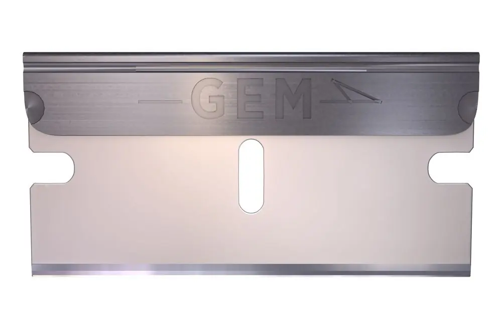 AccuForge AGBL-7014-BULK Gem3® Uncoated & Degreased Single Edge 0.009" Carbon Steel Blades with Steel Backing, 100 pc. Cartridge