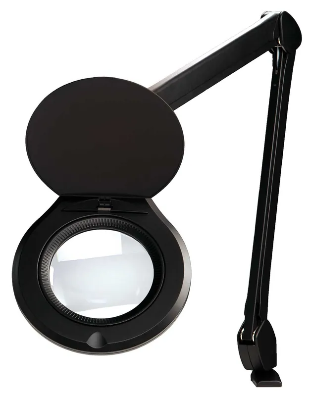 OC White ALRO5-45 Accu-Lite® LED Magnifier with 5" Round, 3.5 Diopter Lens & Edge Clamp