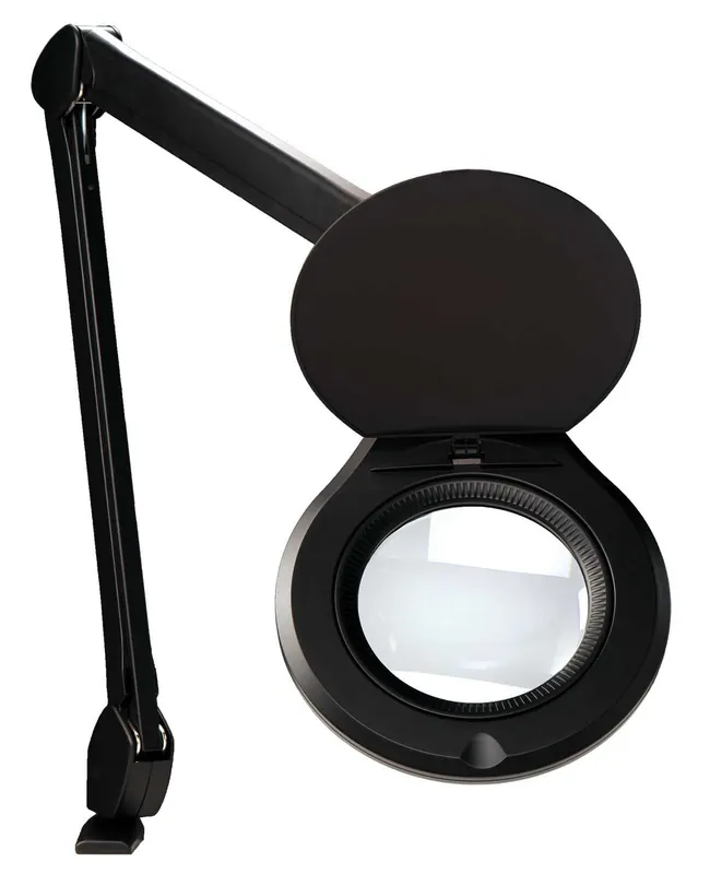 OC White ALRO5-45-5D Accu-Lite® LED Magnifier with 5" Round, 5 Diopter Lens & Edge Clamp