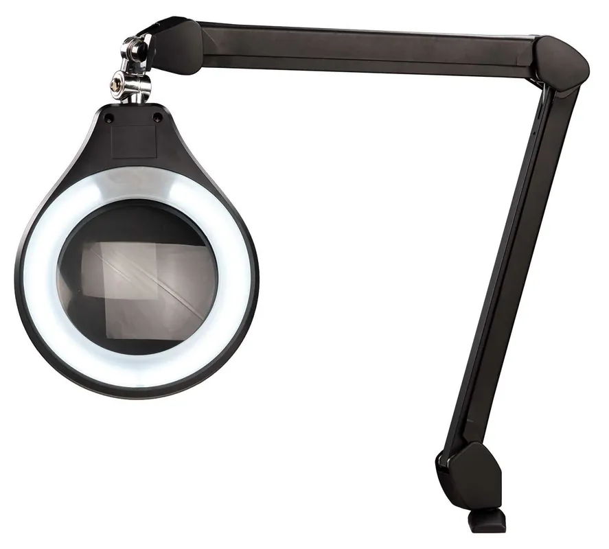 OC White ALRO6-45-5D Accu-Lite® LED Magnifier with 6" Round, 5 Diopter Lens & Edge Clamp