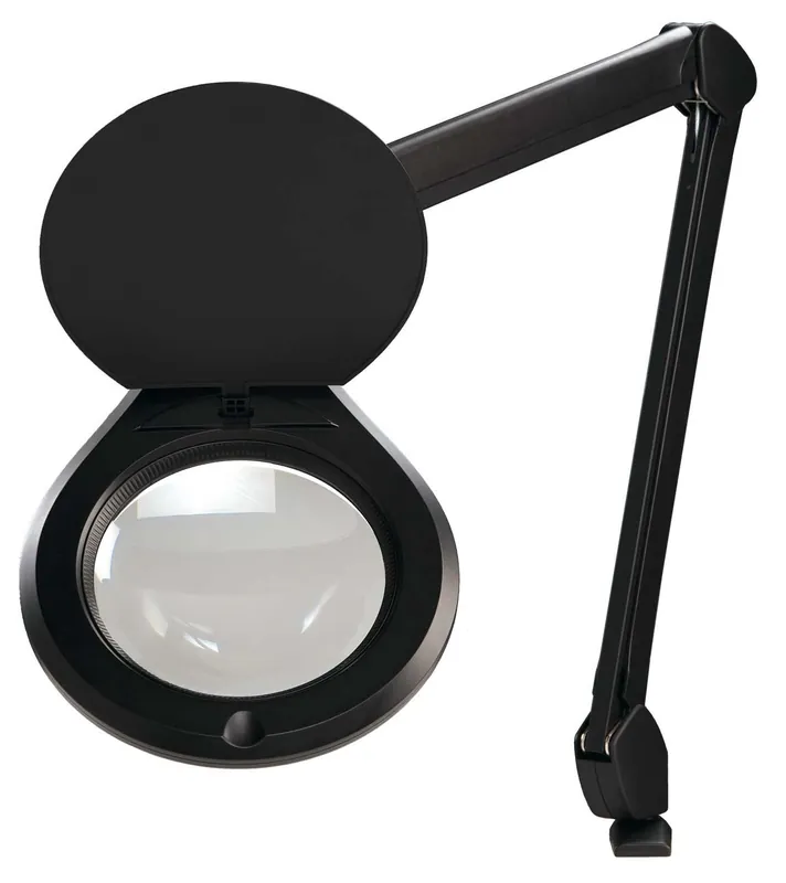 OC White ALRO6-45 Accu-Lite® LED Magnifier with 6" Round, 3.5 Diopter Lens & Edge Clamp