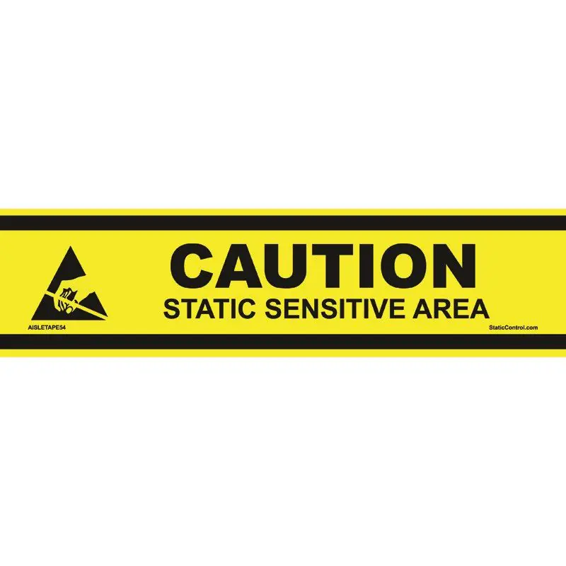 SCS Aisle Marking Tape with "ESD Sensitive" Warning, 3" x 54‘ Roll