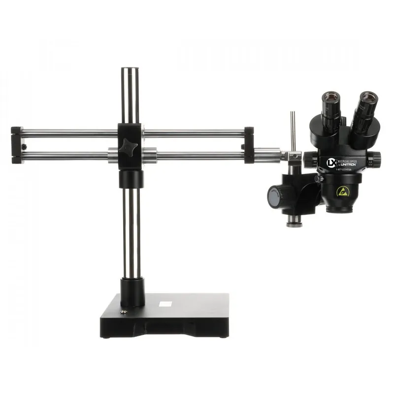 Unitron 23700RB-TRT-ESD System 373 TRU ESD-Safe Stereo Zoom Trinocular Microscope with Dual Boom Stand