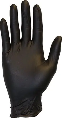 Safety Zone GNPR-BK Powder-Free Disposable 3.3 Mil Nitrile Gloves, Black (Case of 1,000)