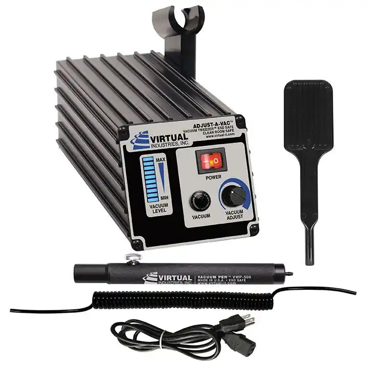 Virtual Industries AV-5000-MW8-110 ESD-Safe WAFER ADJUST-A-VAC™ 110V System with 8" Molded PEEK™ Wafer Tip