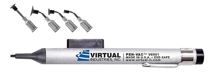 Virtual Industries V8901-A-B ESD-Safe PEN-VAC™ Vacuum Pen Kit with 4 Buna-N Static Dissipative Non-Marking Vacuum Cups & Probes