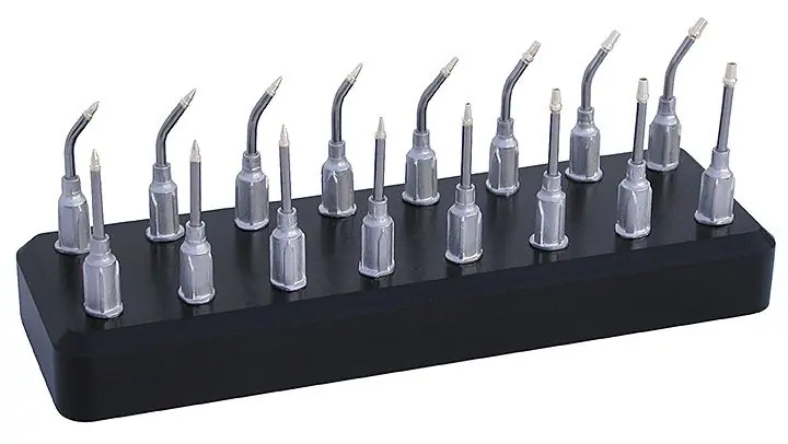Virtual Industries VSPT-KIT-16-D ESD-Safe Deluxe Small Parts Kit with 16 Delrin Tips & Tips Holder