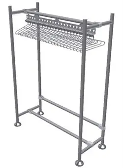 Palbam Class Electropolished Stainless Steel Garment Rack with Slotted Hanger Rail for Frocks & Lab Coats