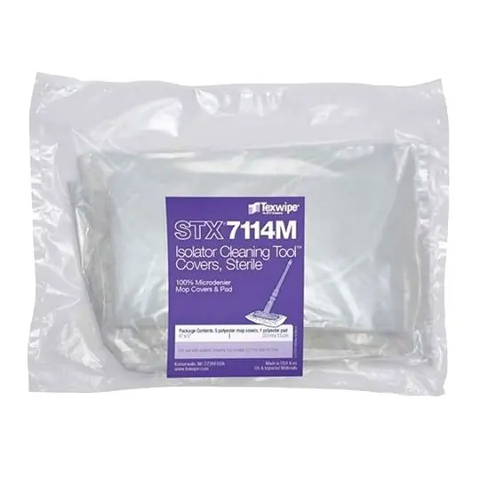 Texwipe STX7114M Sterile Microdenier Mop Covers for Mini AlphaMop™ / Isolator Cleaning Tool (Case of 125 Covers & 25 Pads)