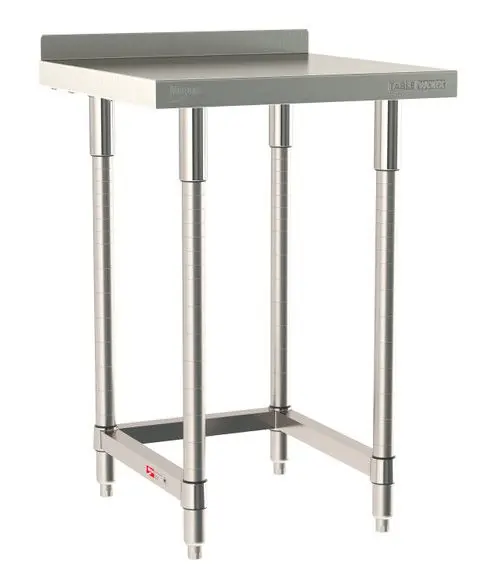 Metro TableWorx™ Stainless Steel Work Table with Type 304 Work Surface with Backsplash, Frame & Legs