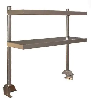 Metro TableWorx™ Riser with (2) Rear Cantilevered Type 304 Solid Stainless Steel Shelves