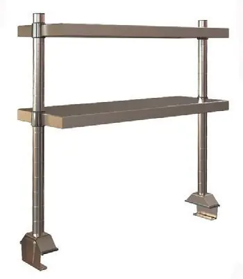 Metro TableWorx™ Riser with (2) Center Cantilevered Type 316 Solid Stainless Steel Shelves