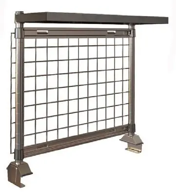 Metro TableWorx™ Riser with Metroseal Gray Epoxy Coated SmartWall Grid & (1) Rear Cantilevered Solid Type 304 Stainless Steel Shelf
