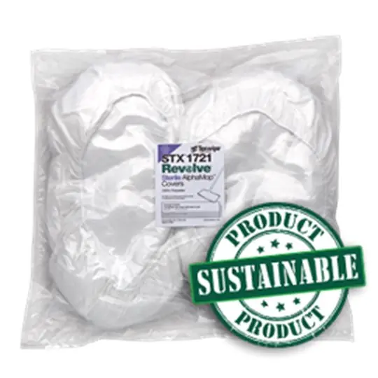 Texwipe STX1721 Revolve™ Sustainable Sterile Polyester Integrated Mop Cover & Pads for AlphaMop™ (Case of 100 (10 Bags of 10))