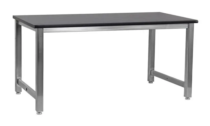 BUILT RIGHT K-Series Stainless Steel Workbench with 1" Phenolic Resin Work Surface