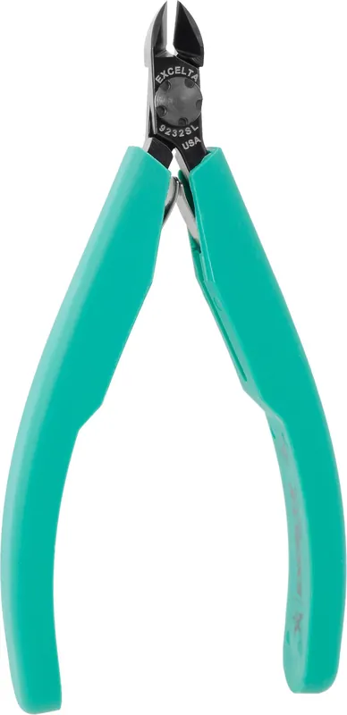 Excelta 9232SL ★★★★ Lazer Line® Slim Line ESD-Safe Small Oval Head Lazer-Flush Carbon Steel Cutter with Molded Grip, 4" OAL