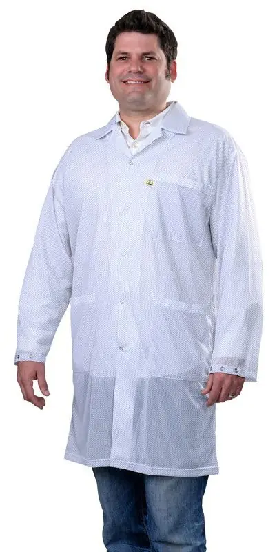 Desco Statshield® ESD Lab Coat with 2 Lines of Embroidery