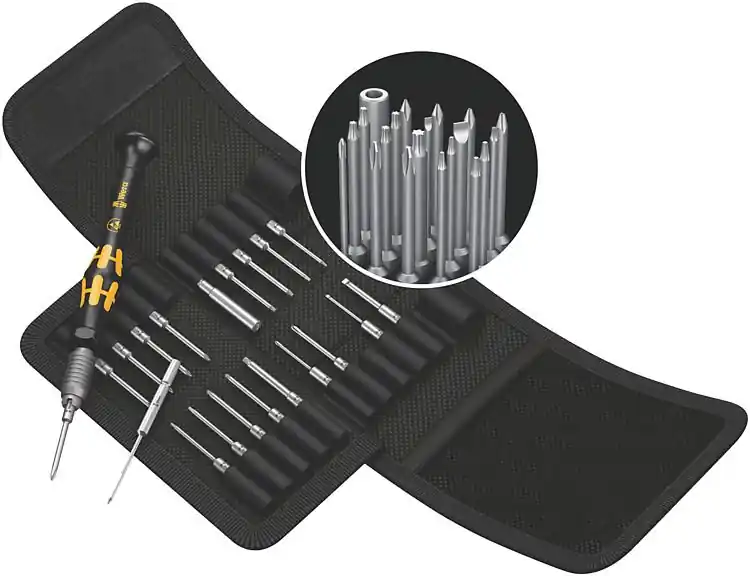 Wera 21-Piece ESD-Safe Kraftform Kompakt Micro Bit Set, 44mm OAL, includes Pouch