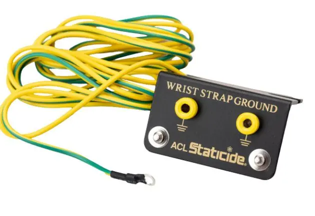 ACL Staticide 8092 Bench Mount Grounding Cord with Two Banana Jacks, 10‘