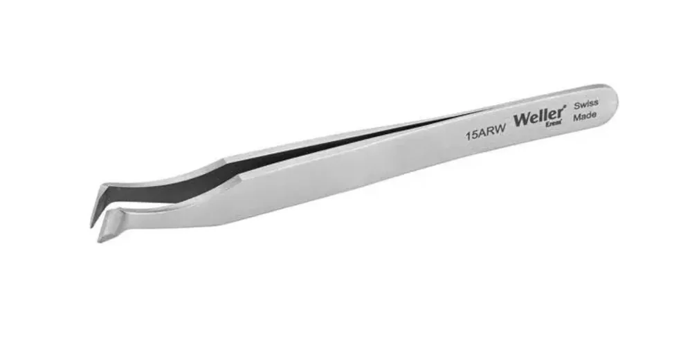 Erem 15ARW Swiss-Made Carbon Steel Cutting Tweezer with Round Head & Super Flush 0.2" Hardened Edge Tips, 4.5" OAL