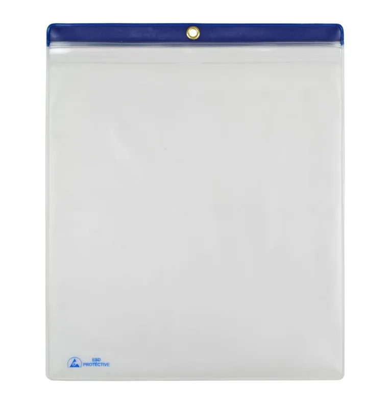 Menda 34455 Dissipative ESD-Safe Shop Traveler with Zip Top & Blue Header, 10" x 12" (Pack of 10)