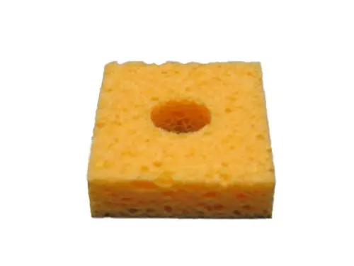 SIR S7-P10 Solder Tip Cleaning Sponges with Hole, 2.1" x 2.5" x 5/8" (Pack of 10)