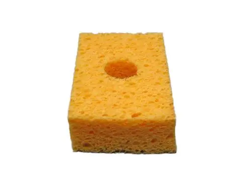SIR S33-P10 Solder Tip Cleaning Sponges with Hole & 4 Slits, 2.1" x 3.2" x 1" (Pack of 10)