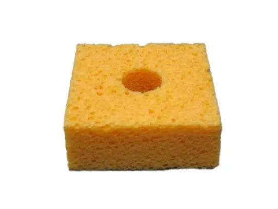 SIR S35-P10 Solder Tip Cleaning Sponges with Hole, 2.6" x 2.6" x 1" (Pack of 10)
