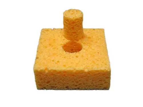 SIR S35WH-P10 Solder Tip Cleaning Sponges with Perforated Hole, 2.6" x 2.6" x 1" (Pack of 10)