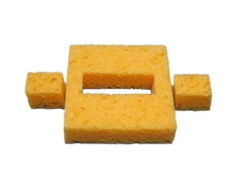 SIR S43-P3 Solder Tip Cleaning Sponges with Rectangular Hole, 2.3" x 2.5" x 5/8" (Pack of 3)