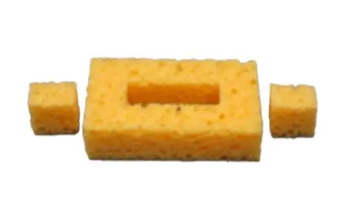 SIR S44-P3 Solder Tip Cleaning Sponges with Rectangular Hole, 1.4" x 2.2" x 5/8" (Pack of 3)