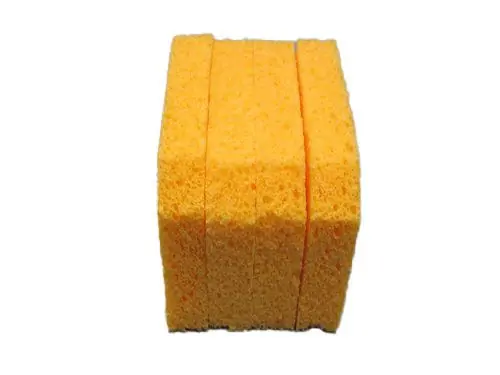 SIR S50-P4 Solder Tip Cleaning Sponges with Cut Corners, 2.75" x 3.2" x 5/8" (Pack of 4)