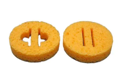 SIR S495-P10 Solder Tip Round Cleaning Sponges with 2 Slits & Knockouts, 2.55" (Pack of 10)