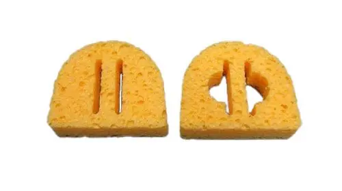SIR S559-P10 Solder Tip Cleaning Sponges with 2 Slits & Knockouts, 2.2" x 2" (Pack of 10)