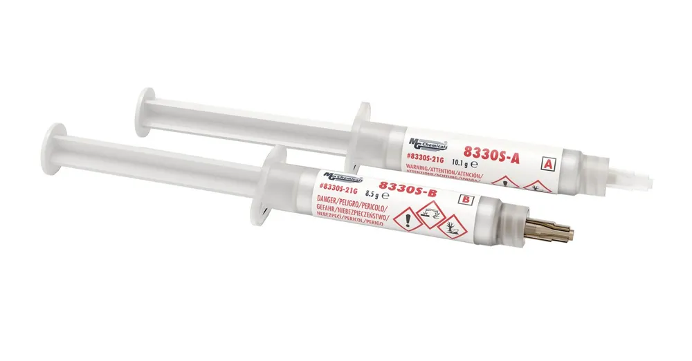 MG Chemicals 8330S-21G Extremely Electrically Conductive Dual-Component Epoxy, Silver, 6ml Dual Syringe