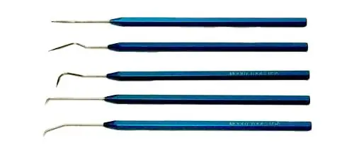 Moody Tools 55-1291 Blue Anodized Aluminum 25 Mil 5-Piece Probe Set