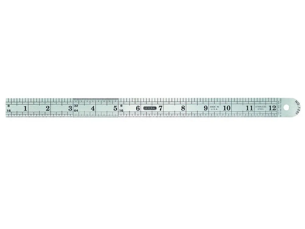 General Tools & Instruments 1201ME Precision 12"/300mm Flexible Steel Ruler