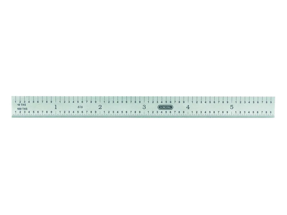 General Tools & Instruments 616 6" Flexible Stainless Steel Straight Edge Ruler with 5R Graduations