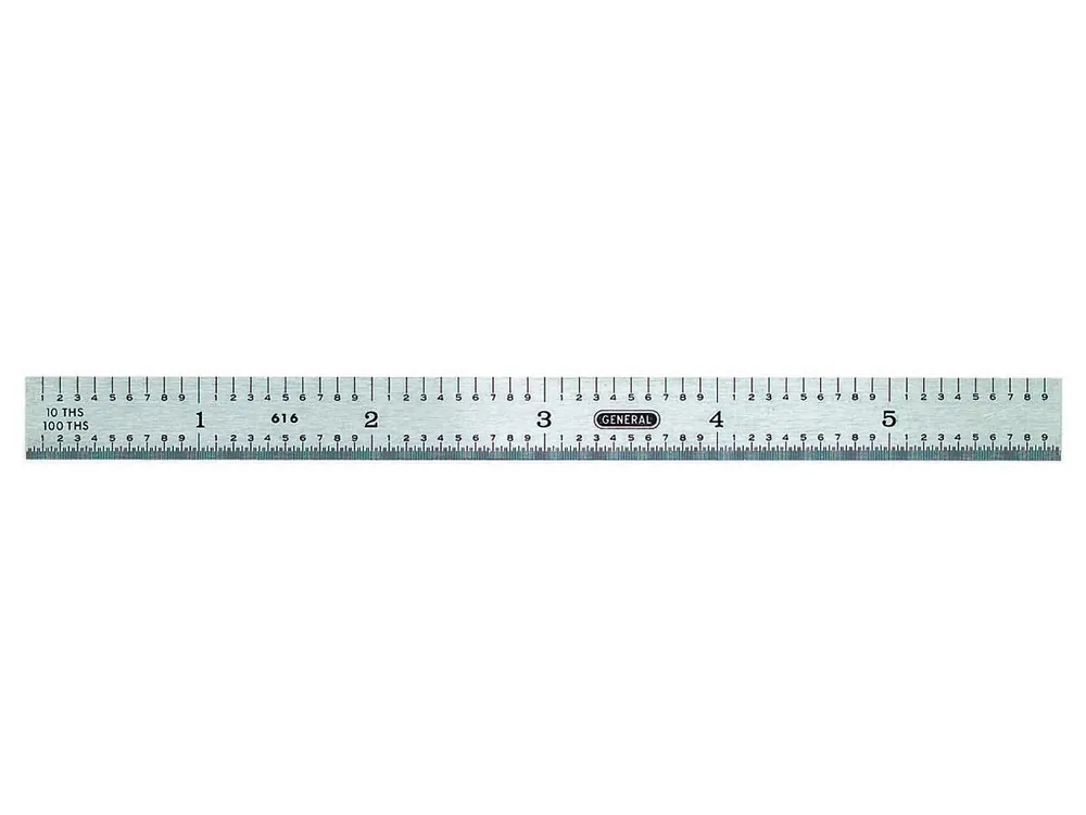 General Tools & Instruments 676 Precision 6" Rigid Steel Ruler with 4R Graduations