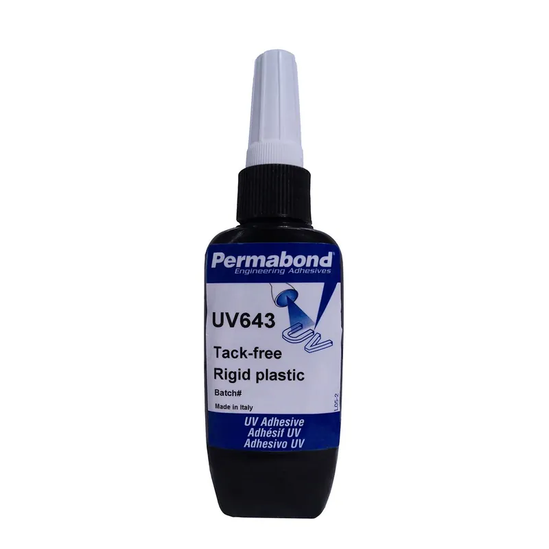Permabond UV643 Rigid Plastic & Metal Bonding UV-Curable Adhesive, Clear