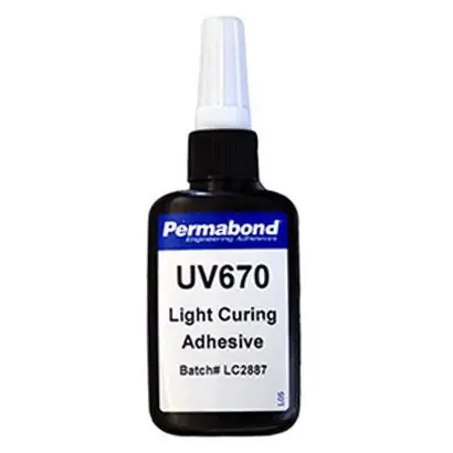 Permabond UV670 Flexible Metal & Metalized Plastic Bonding UV-Curable Adhesive, Clear