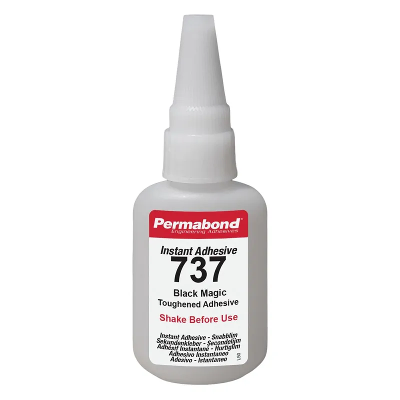 Permabond 737 Toughened with High Peel, Impact and Shear Strength Cyanoacrylate Adhesive, Black