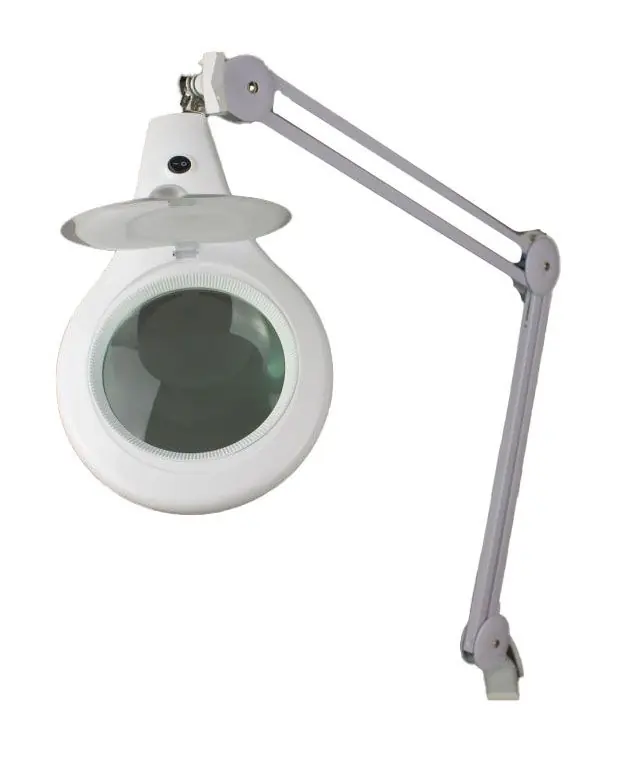Eclipse Tools MA-1209LA LED Magnifier Lamp with 5 Diopter Lens & Table Clamp, White