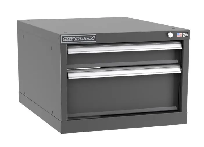 Champion Tool Storage Narrow Width Stackable Cabinet with 13 Compartments & 2 Drawers, 28.5" x 22.12" x 15.75"